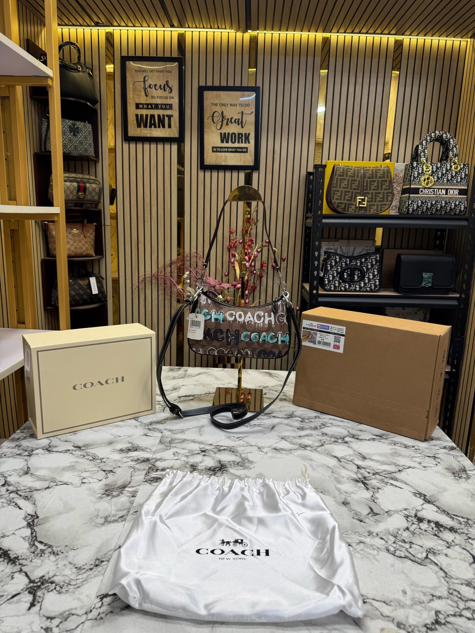 COACH PREMIUM SLING WITH OG DOUBLE BOX AND DUST BAG