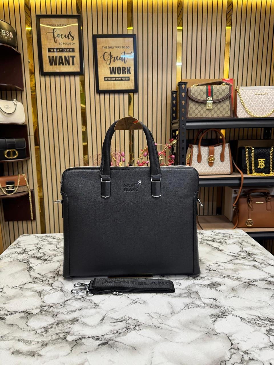 Coach laptop bag with a signature canvas pattern Premium Quality Laptop Bag (Black)