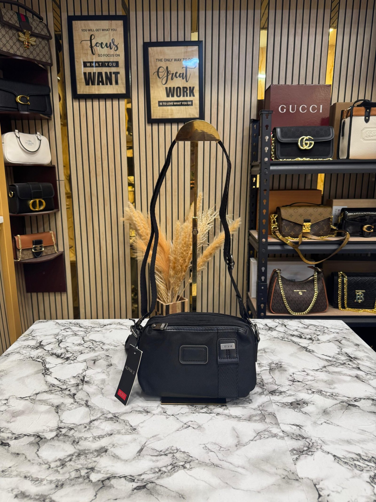 TUMI ALPHA  3 SIDE BAG ( BLACK )