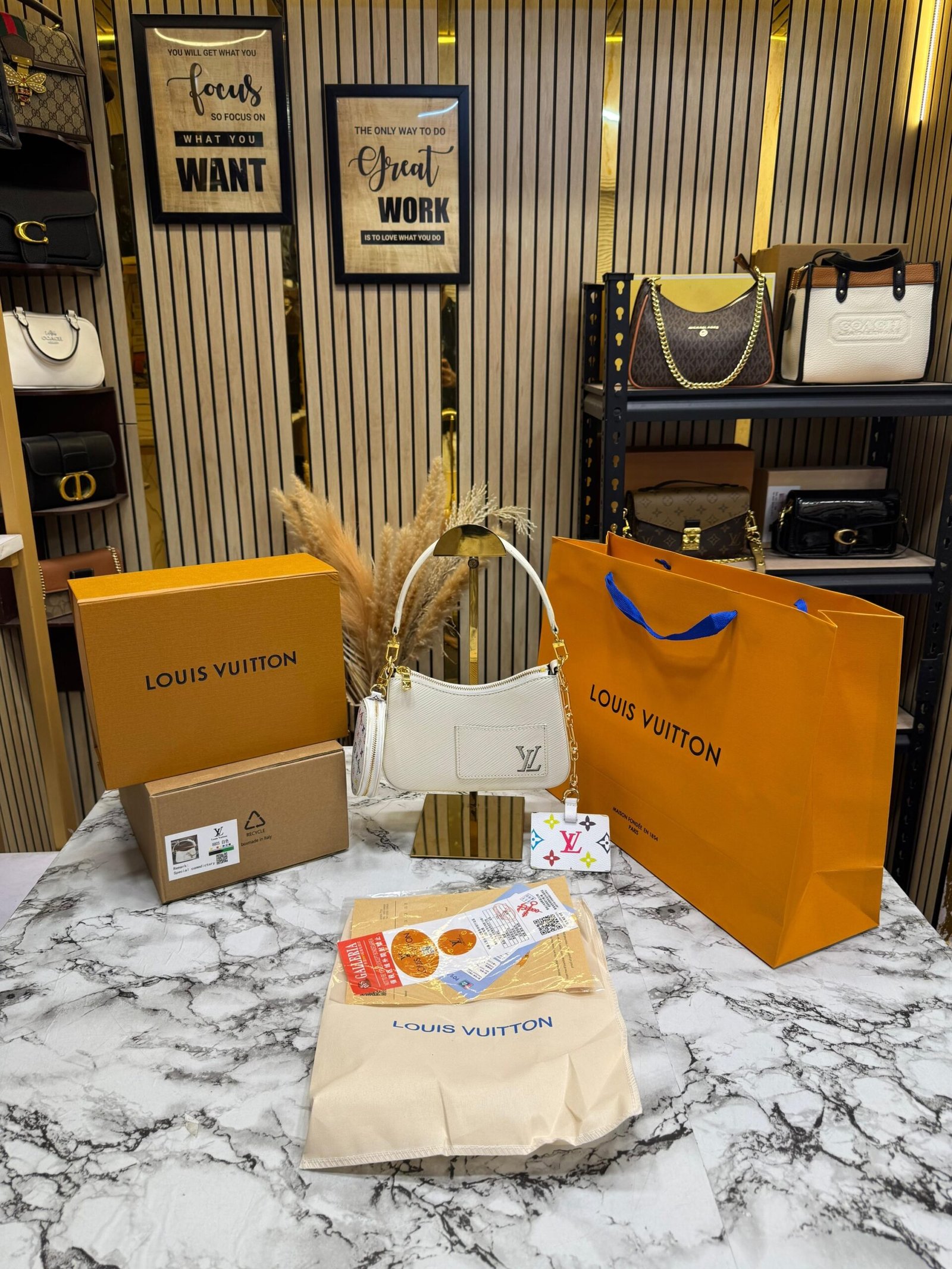 LOUIS VUITTON EPI MARELLINI PREMIUM BAG WITH DOUBLE BOX AND CARRY BAG