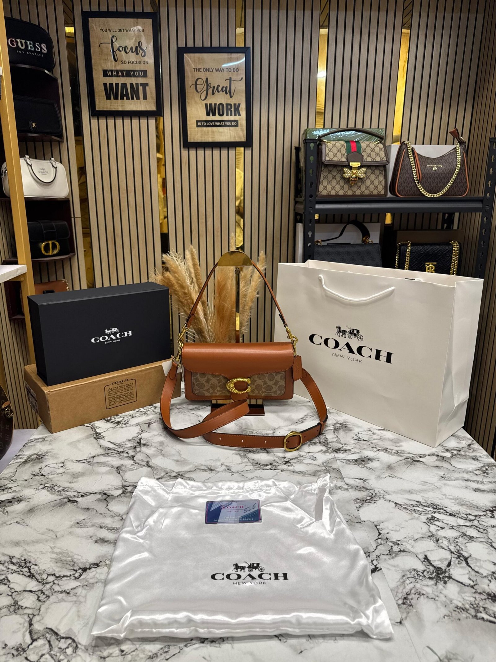 COACH TABBY PREMIUM QUALITY WITH DOUBLE BOX PACKING AND CARRY BAG