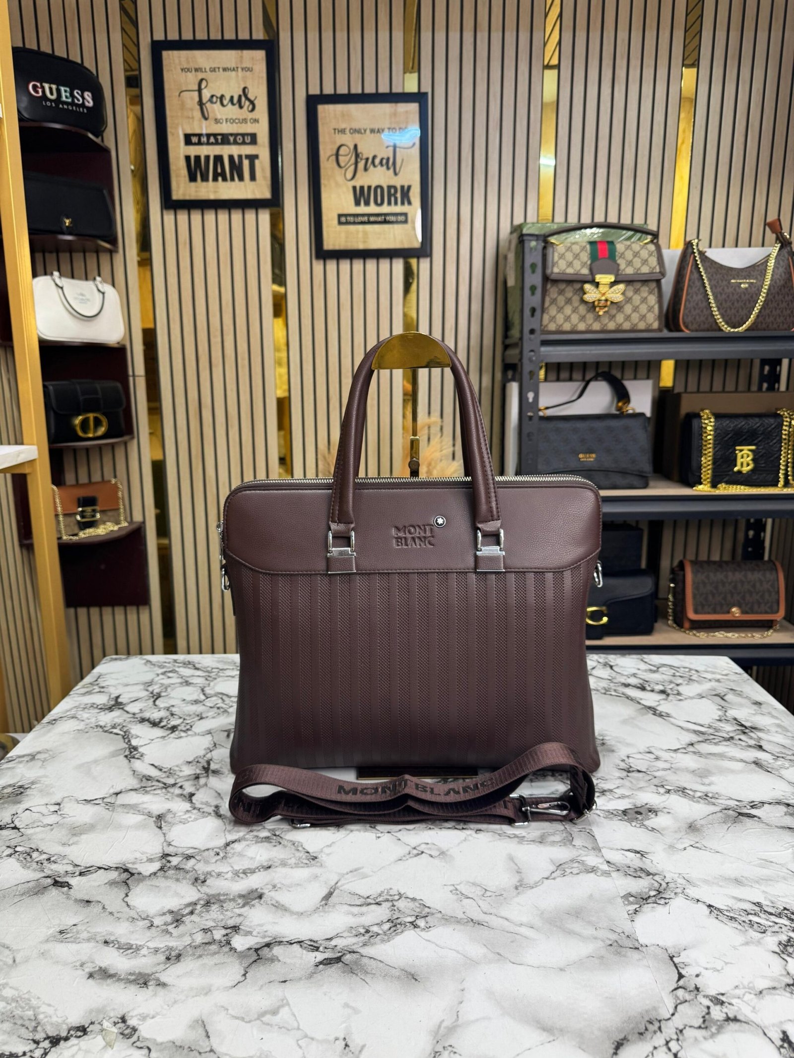 MONT BLANC PREMIUM LAPTOP BAG WITH DUST BAG PACKING