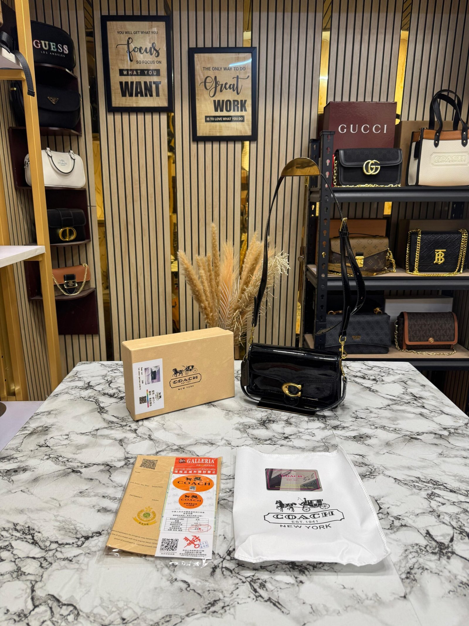 COACH TABBY GLOSSY SLING BAG