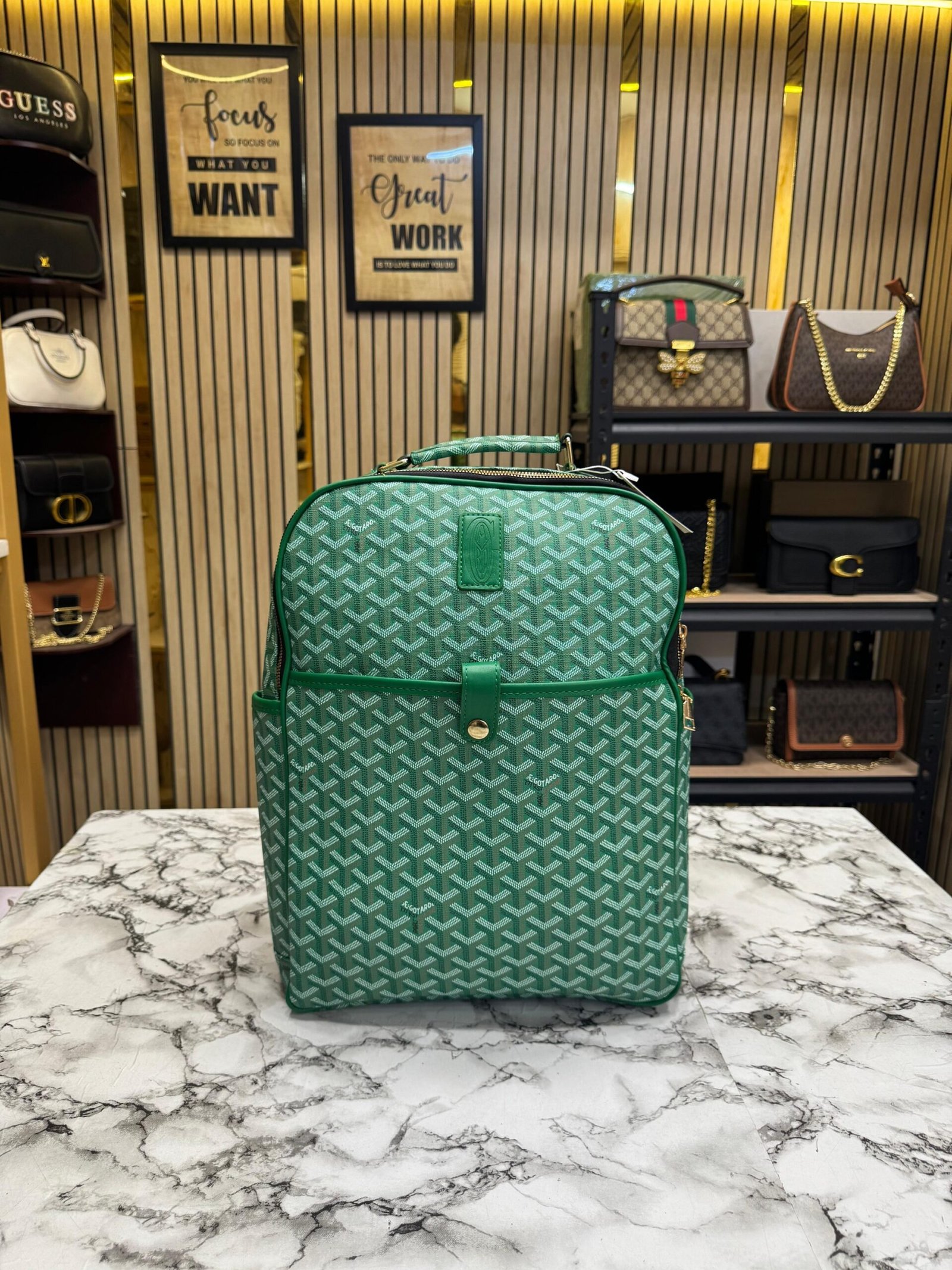 GOYARD PREMIUM LEATHER BAGPACK WITH DUST BAG PACKAGING